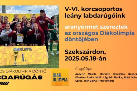 Labdarúgás Diákolimpia 1.hely - Cserepka győzelem a Lány Labdarúgó Diákolimpián