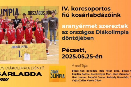Cserepka Iskola IV. korcsoportos fiú csapata ismét kiemelkedő teljesítményt nyújtva az I. helyen végzett, így megőrizte országos bajnoki címét