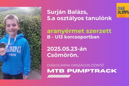 Surján Balázs, a Diákolimpia országos döntőjében